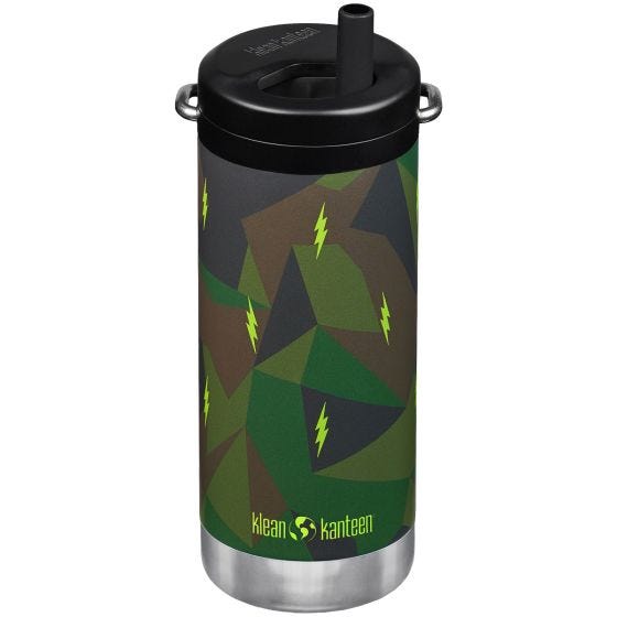 Klean Kanteen TKWide 355ml Isolerad flaska Twist Cap w/Straw - Electric Camo