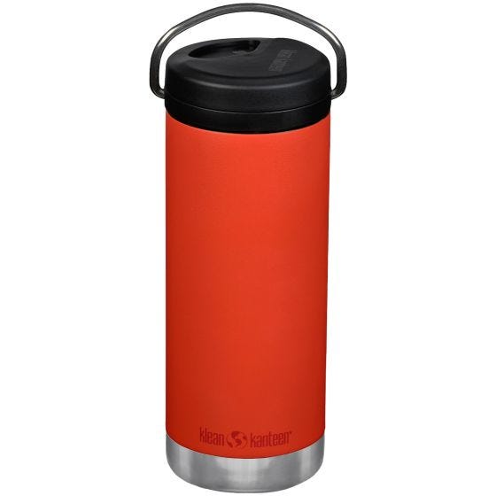 Klean Kanteen TKWide Cafe Cap Isolerad Flaska 473 ml Twist Cap w/Straw - Tiger Lilly