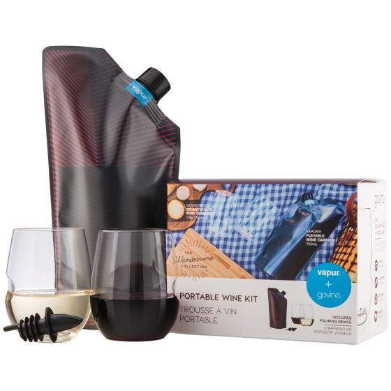 Vapur Wandervino Collection & 2 Glasset Maroon