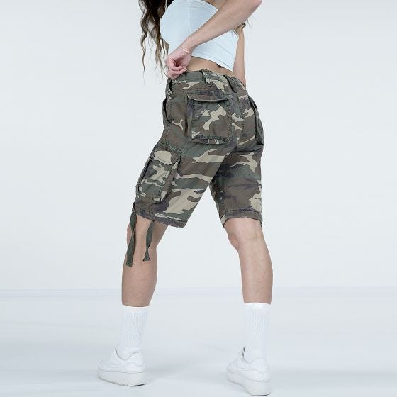 Surplus Airborne Vintage Shorts För kvinnor - Tvättad Woodland