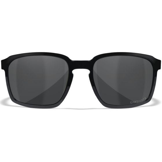 Wiley X WX Alfa Glasögon - Captivate Polarized Grey Lenses / Gloss Black Frame