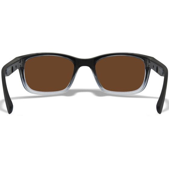 Wiley X WX Helix Glasögon - Captivate Polarized Bronze Mirror Lenses / Gloss Black Fade to Clear Crystal