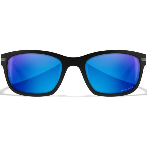 Wiley X WX Helix Glasögon - Captivate Polarized Blue Mirror Lenses / Matte Black Frame