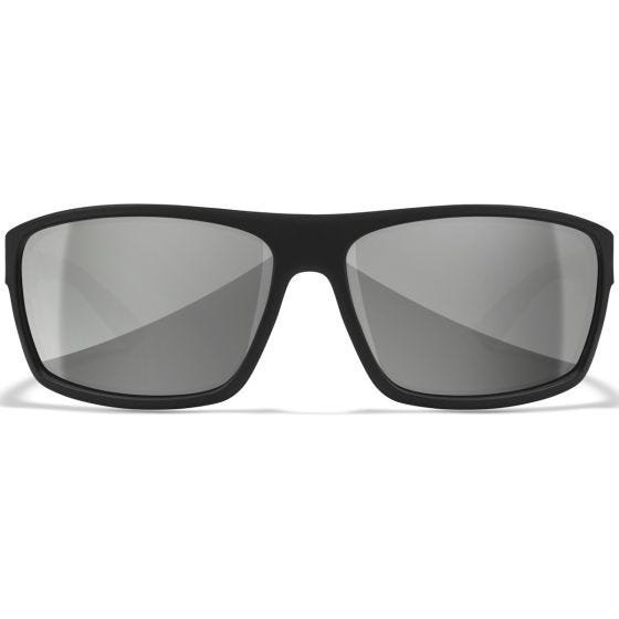 Wiley X WX Peak Glasögon - Silver Flash Lenses / Gloss Black Frame