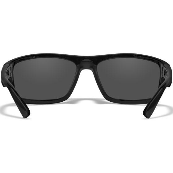 Wiley X WX Peak Glasögon - Silver Flash Lenses / Gloss Black Frame