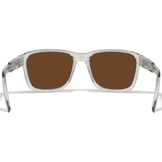 Wiley X WX Trek Glasögon - Captivate Polarized Green Mirror Lenses / Gloss Crystal Light Grey Frame