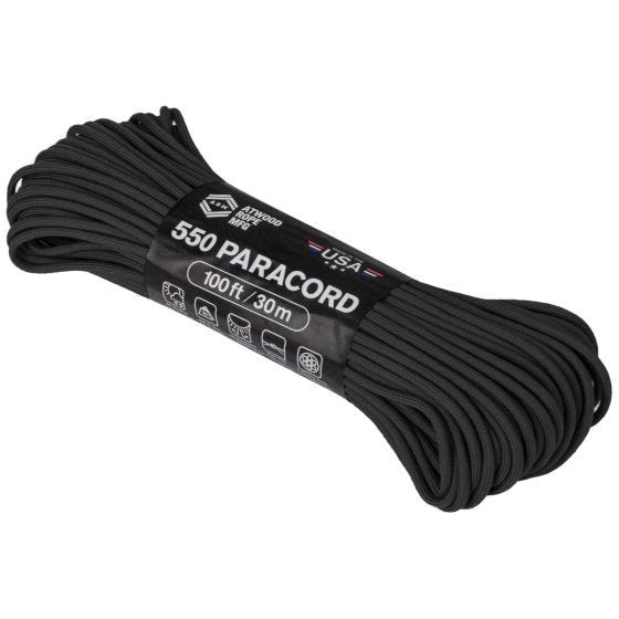 Atwood Rope 550 Fallskärmslina 100 ft - Svart
