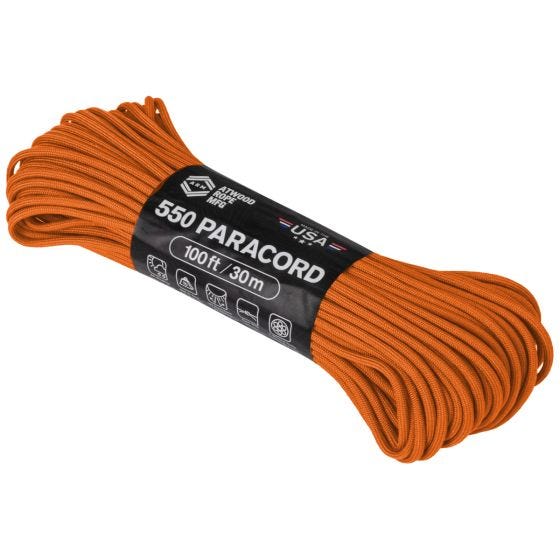 Atwood Rope 550 Fallskärmslina 100 ft - Orange