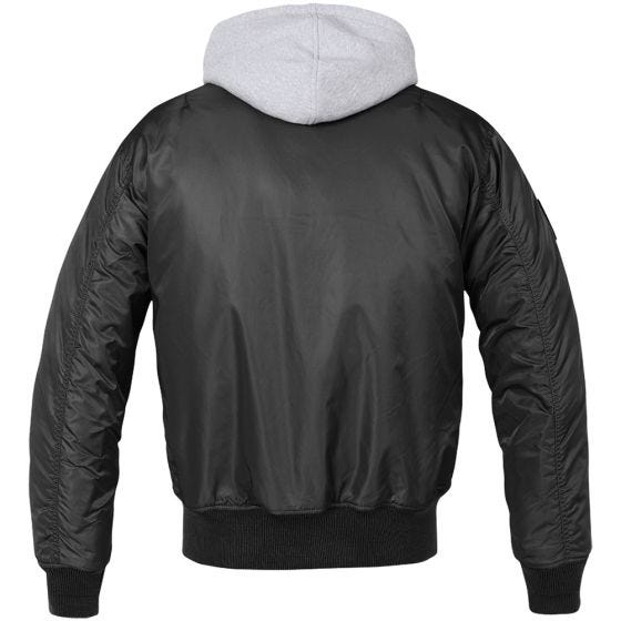 Brandit MA1 Sweat Jacka med Huva - Svart/Grå
