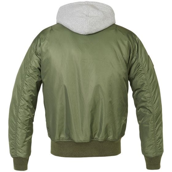 Brandit MA1 Sweat Jacka med Huva - Oliv/Grå