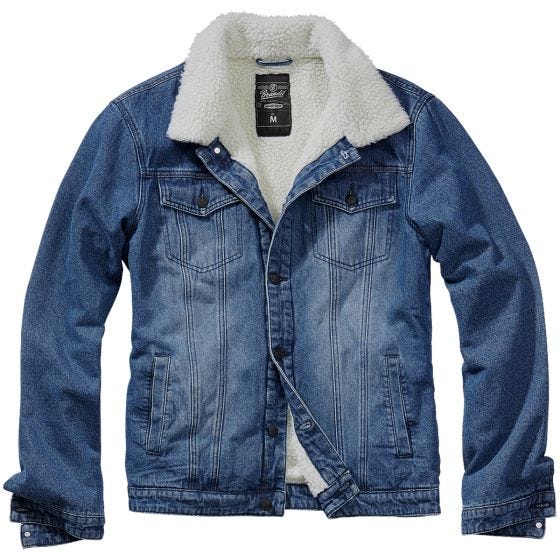 Brandit Sherpa Denim Jacka - Blå/Off White