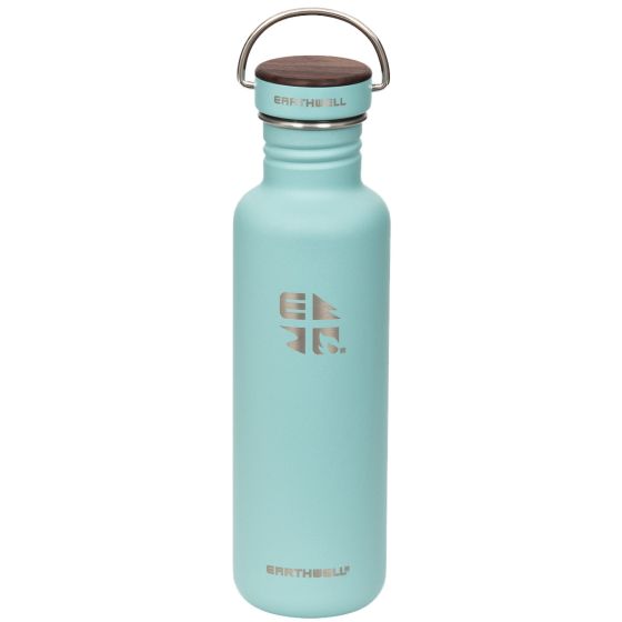 Earthwell Woodie Singel Vägg Flaska 800 ml - Walnut/Aqua Blue