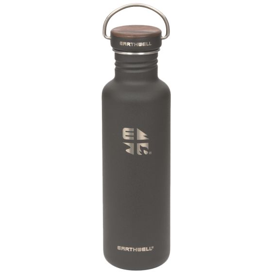 Earthwell Woodie Singel Vägg Flaska 800 ml - Walnut/Volcanic Black