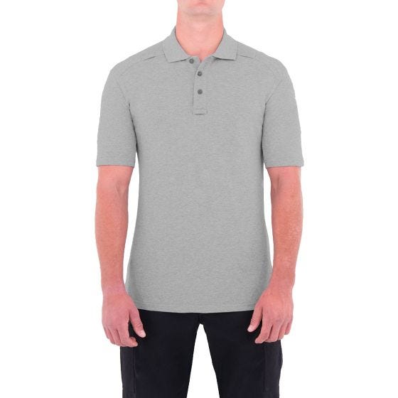 First Tactical Kortärmad Pikétröja med Pennficka Bomull för Män Heather Grey