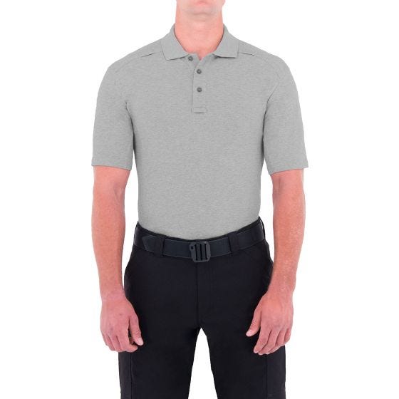 First Tactical Kortärmad Pikétröja med Pennficka Bomull för Män Heather Grey