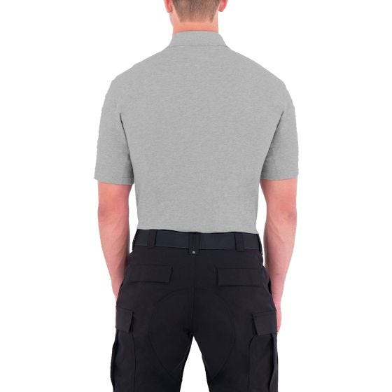 First Tactical Kortärmad Pikétröja med Pennficka Bomull för Män Heather Grey