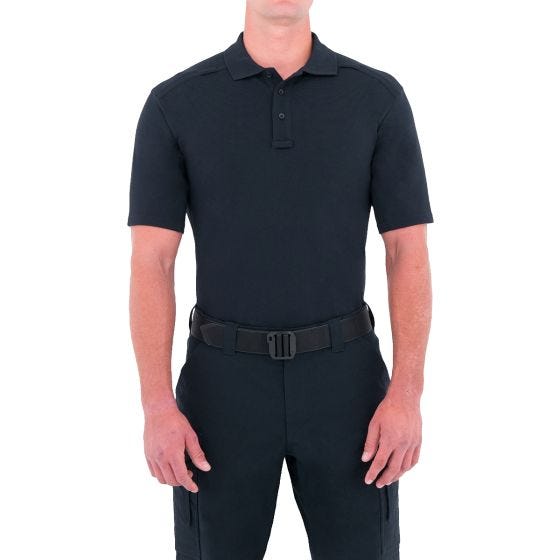 First Tactical Kortärmad Pikétröja med Pennficka Bomull för Män Midnight Navy