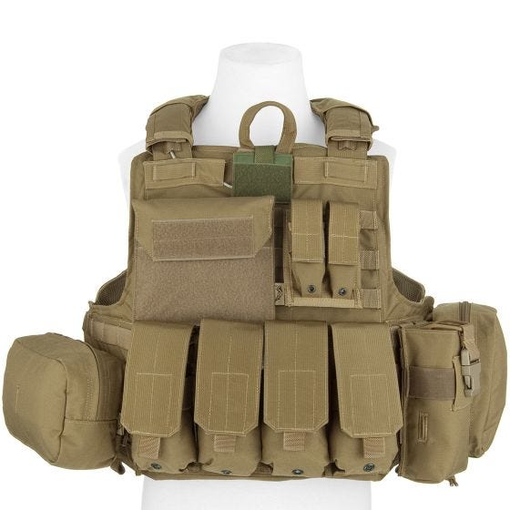 Flyye Force Recon ver. Mar Väst med Fickset - Kaki
