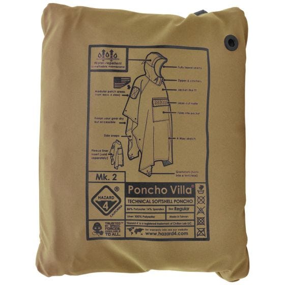 Hazard 4 Villa Technical Softshellponcho - Coyote