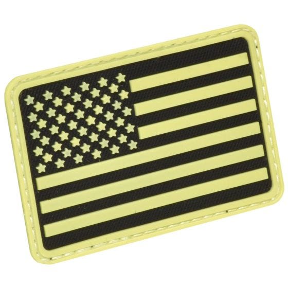Hazard 4 USA Flag Moralmärke för Vänster Arm - Glows in the Dark