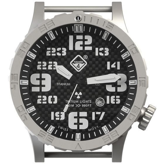 Hazard 4 Heavy Water Diver Titan Tritium Klocka - Carbon Blue/Röd