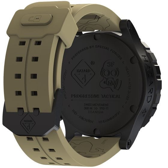 Hazard 4 Heavy Water Diver Titan Tritium Klocka - Arid Green/Gul