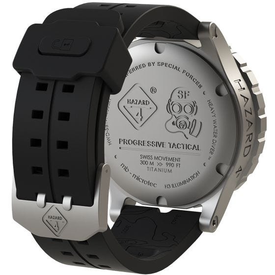 Hazard 4 Heavy Water Diver Titan Tritium Klocka - Blacktie Grön/Gul