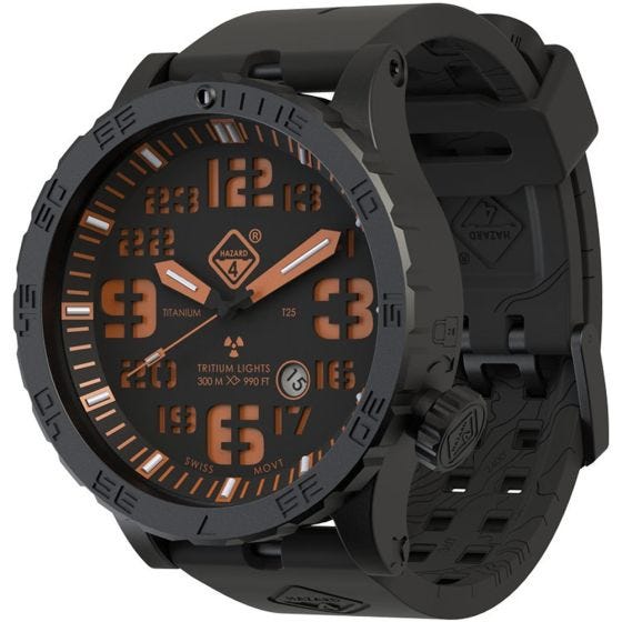 Hazard 4 Heavy Water Diver Titan Tritium Klocka - Agent Orange Yellow/Grön