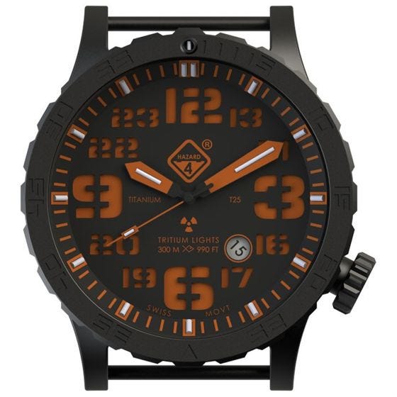 Hazard 4 Heavy Water Diver Titan Tritium Klocka - Agent Orange Yellow/Grön