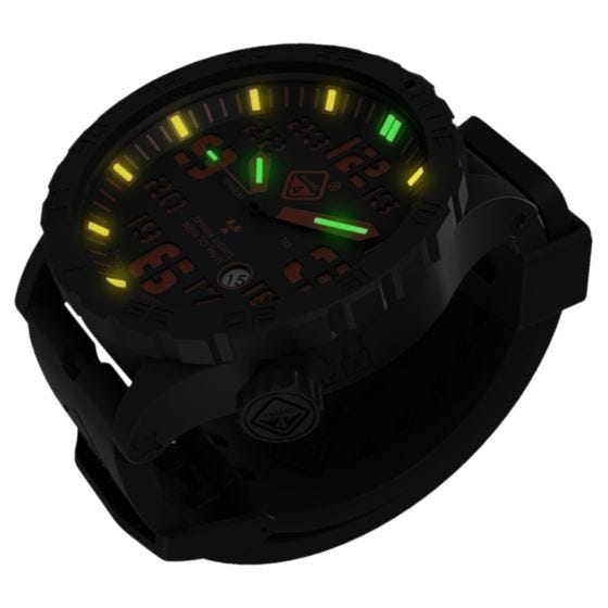 Hazard 4 Heavy Water Diver Titan Tritium Klocka - Agent Orange Yellow/Grön