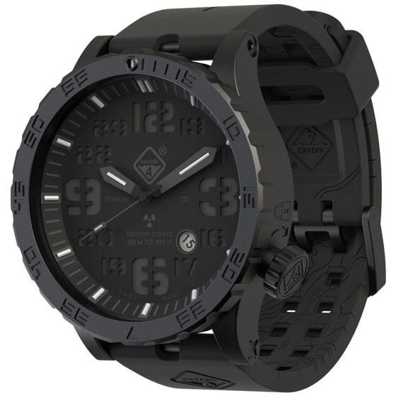 Hazard 4 Heavy Water Diver Titan Tritium Klocka - Blackout Blå/Röd