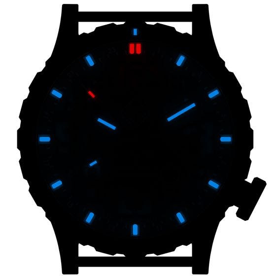 Hazard 4 Heavy Water Diver Titan Tritium Klocka - Blackout Blå/Röd