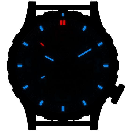 Hazard 4 Heavy Water Diver Titan Tritium Klocka - Nightwatch Vit GMT Blå/Röd