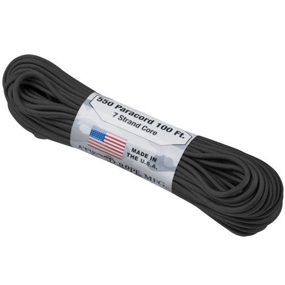 Atwood Rope Fallskärmslina 550 Lbs. - Svart
