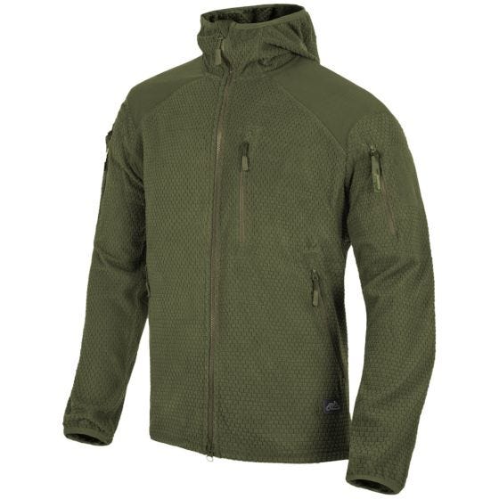 Helikon Alpha Munkjacka Grid Fleece - Olivgrön
