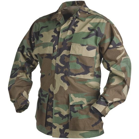 Helikon BDU Skjorta Äkta Poly-bomull Ripstop - Woodland