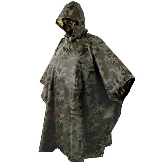 Helikon Vattentät Poncho Ripstop - Polish Woodland
