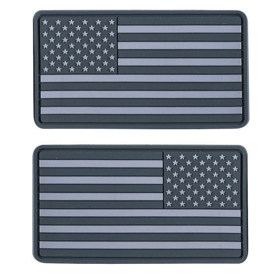 Helikon Large Subdued USA Flag Märke (2-pack) - Grå