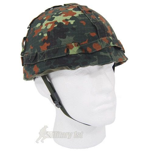MFH Plasthjälm med Tygskydd - Flecktarn