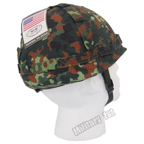 MFH Plasthjälm med Tygskydd - Flecktarn