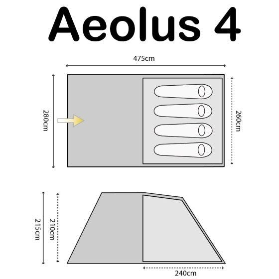 Highlander Aeolus 4 Tält - Rock Grey