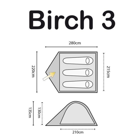 Highlander Birch 3 Tält - Rumba Red/Tango Red