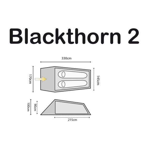 Highlander Blackthorn 2 Tält - Hunter Green/Orange Trim