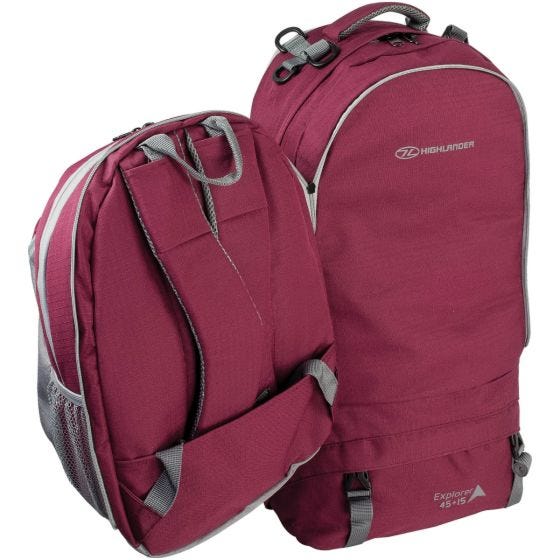 Highlander X-plorer Ryggväska 45 + 15 L - Hallon