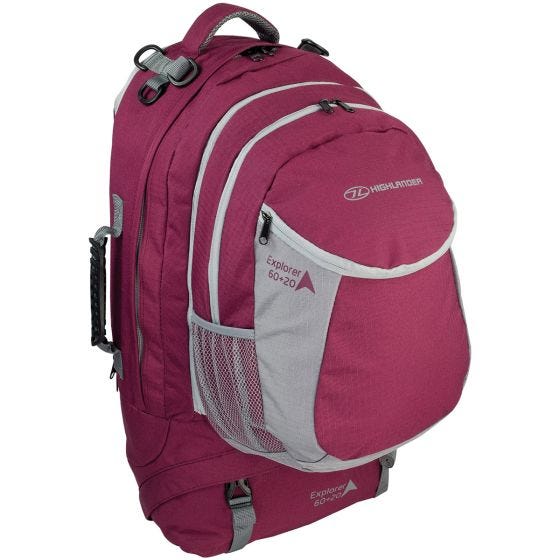 Highlander X-plorer Ryggväska 60 + 20 L - Hallon