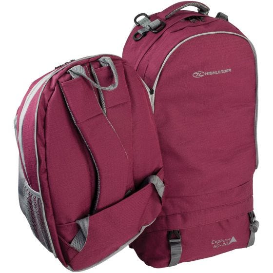 Highlander X-plorer Ryggväska 60 + 20 L - Hallon