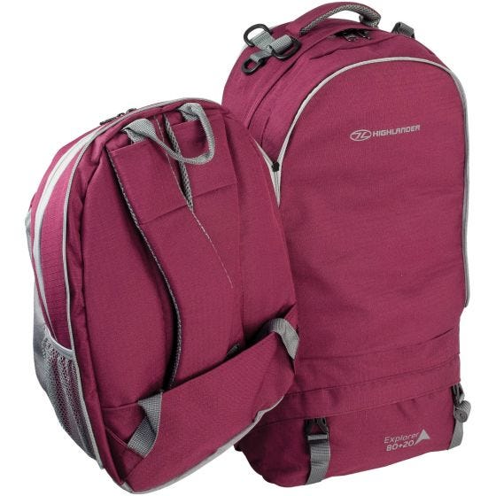 Highlander X-plorer Ryggväska 80 + 20 L - Hallon