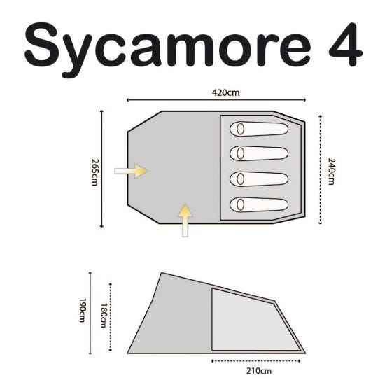 Highlander Sycamore 4 Tält - Meadow/Spring Green