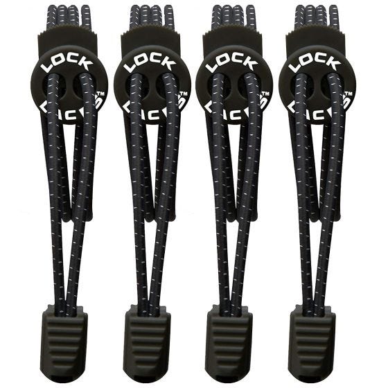 Lock Laces Elastic No Tie Skosnören 2-pack Svart