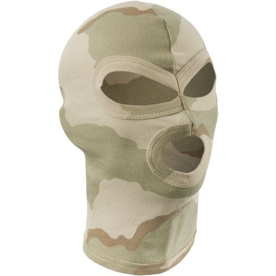 MFH Balaklava med 3 Hål Lätt Bomull - 3-Colour Desert